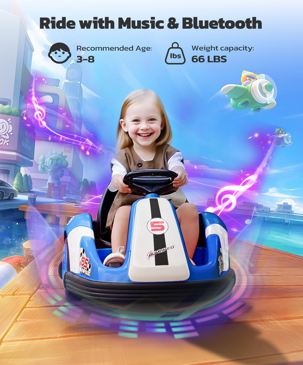 ELEMARA 2.2 mph max speed keeps adventures safe yet exciting.