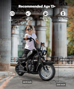 ELEMARA side view highlighting twist-grip throttle for a realistic ride