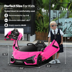 Elemara Lamborghini ride-on car scissor doors enhance authentic look and dramatic entry experiences.