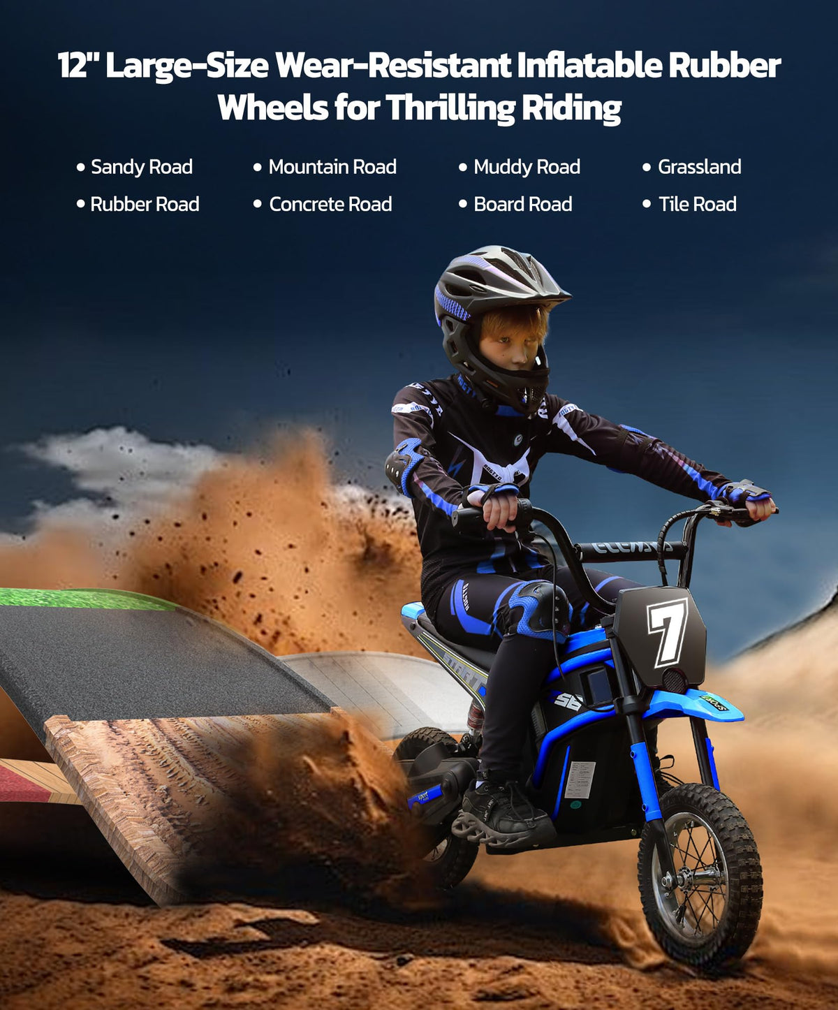 Elemara Ride on Toy Navy dashboard controls, intuitive steering for young drivers.