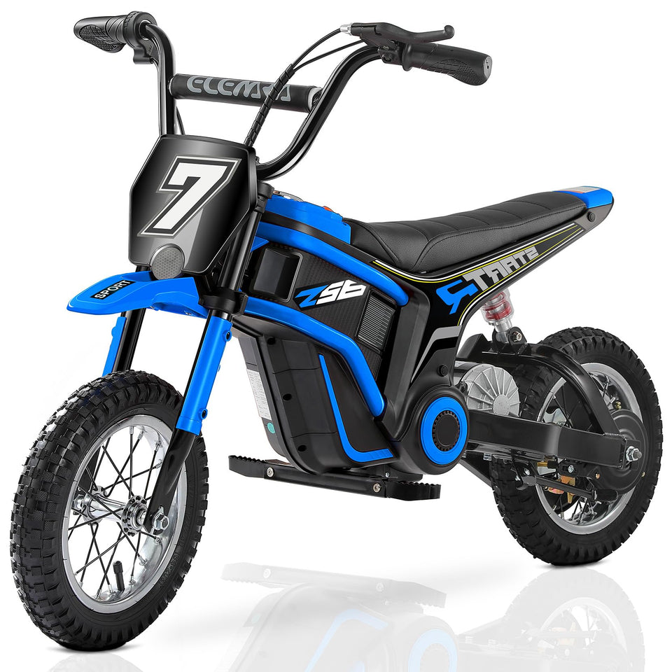 Elemara Ride on Toy Navy front view, compact design for kids’ outdoor fun.