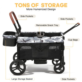 Elemara stroller wagon canopy removable provides sun protection on walks