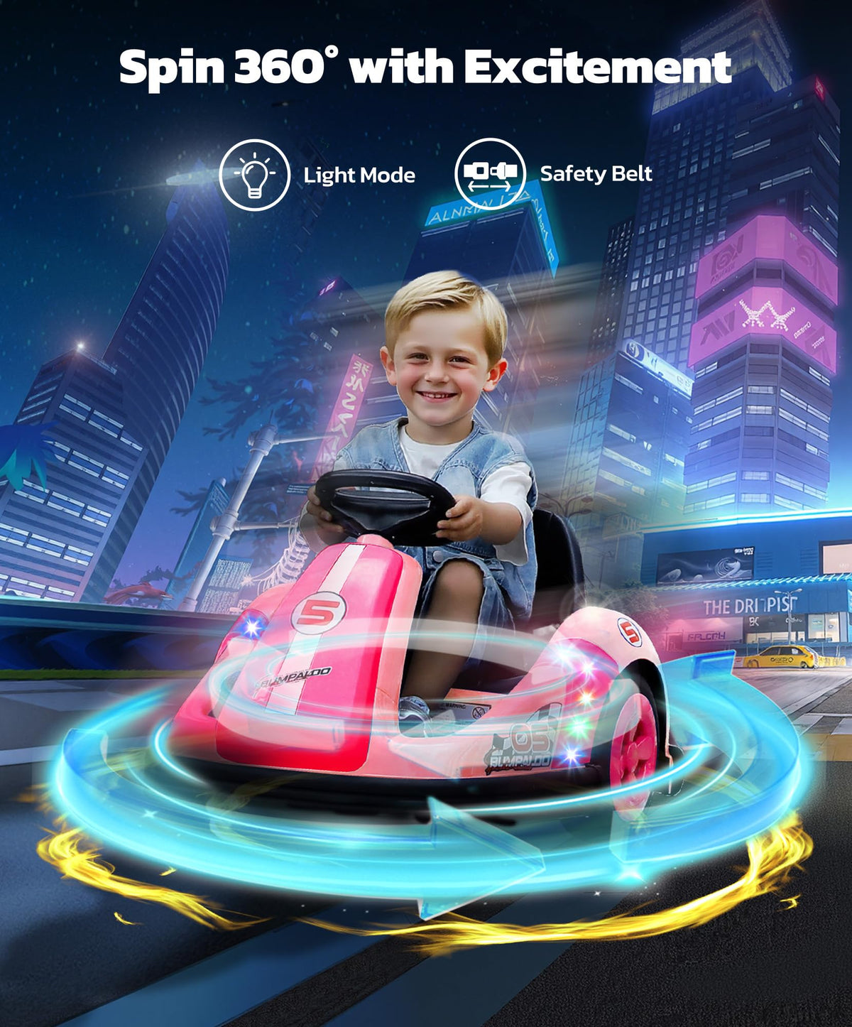 ELEMARA bumper car with Bluetooth and LED lights brightens every ride