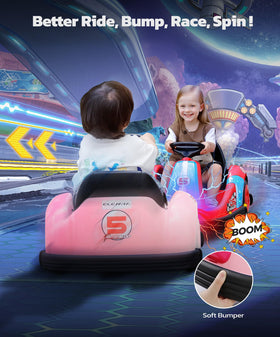 ELEMARA peach pink bumper car fits small spaces for indoor fun