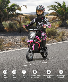 ELEMARA twelve-inch inflatable tires provide a smooth ride on varied surfaces