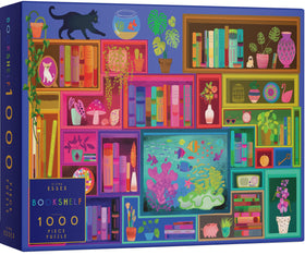 Elena Essex Bookshelf 1000-piece puzzle, vibrant scene for a relaxing puzzle night