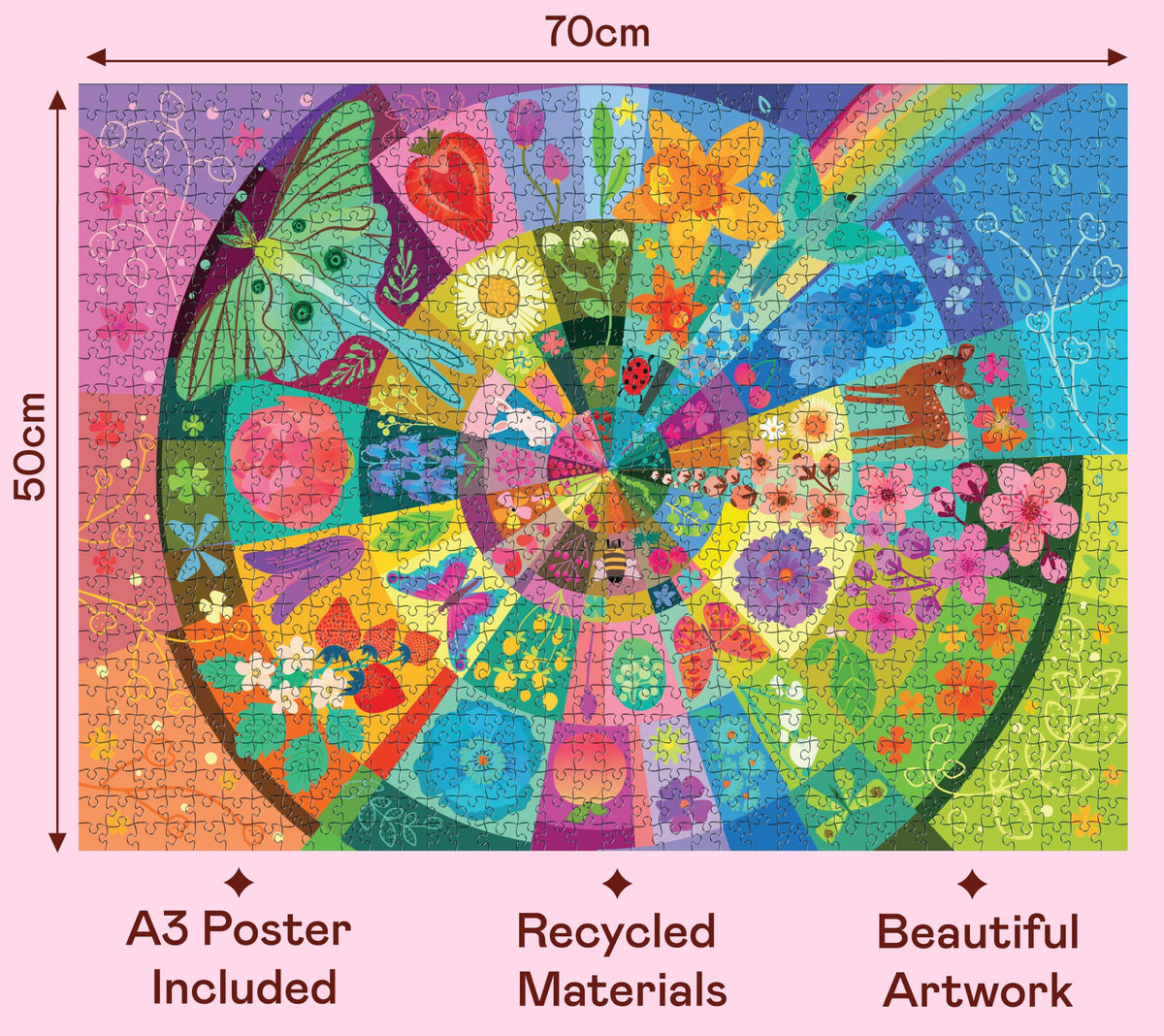 Elena Essex Colorful Floral Scene puzzle: sharp pieces improve progress and satisfaction during puzzling