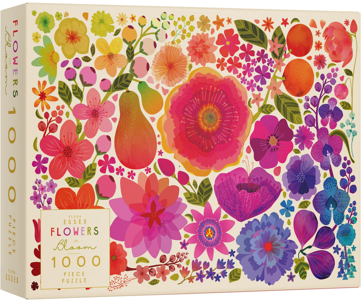 Elena Essex Flowers in Bloom puzzle box displays the vibrant floral gradient design for gifting.