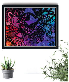 Elena Essex Night Reef finished size 27.5 by 19.7 inches provides ample display