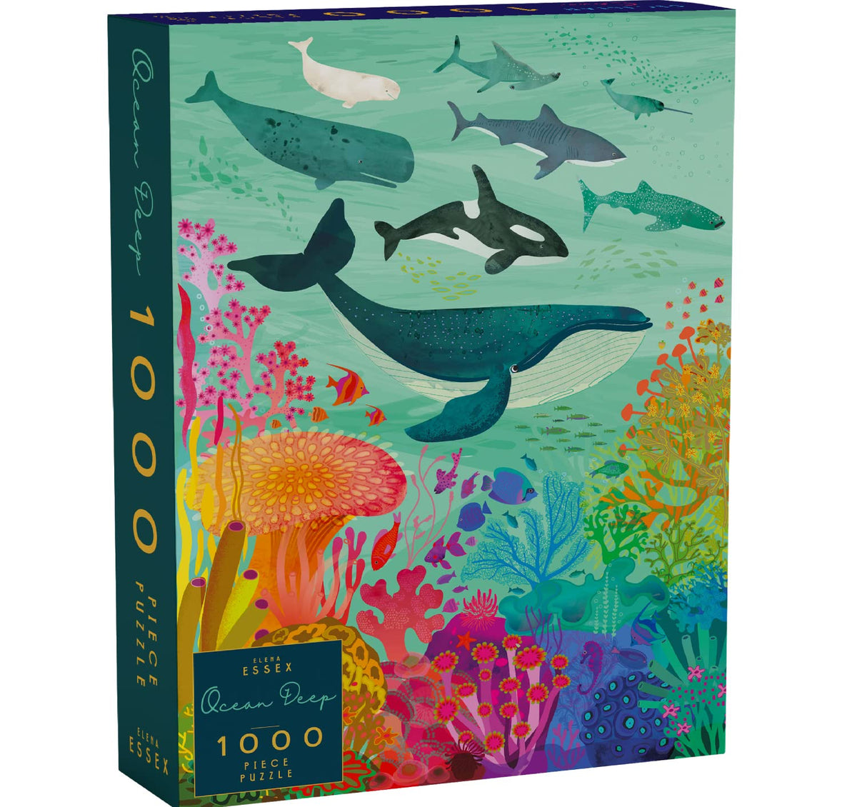 Elena Essex Ocean Deep puzzle box front with vibrant ocean colors for immersive play