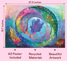 Elena Essex mermaid scene puzzle with coral reef details, great for family puzzle nights.
