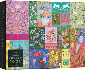 Elena Essex Spring Patchwork puzzle cover with vibrant colors for relaxing evenings.