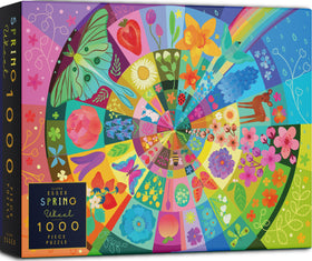 Elena Essex Spring Wheel puzzle: vibrant floral scene for a relaxing evening activity