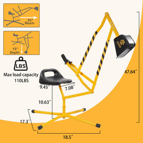 Elevon sand digger with 360-degree rotation boom enhancing realistic digging play