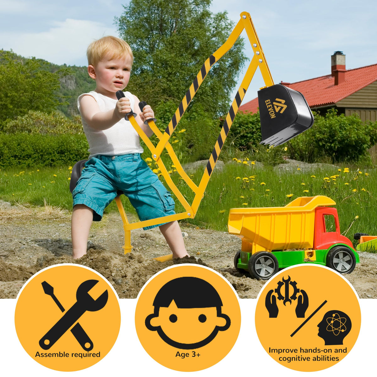 Elevon sand digger assembly kit with all parts and instructions