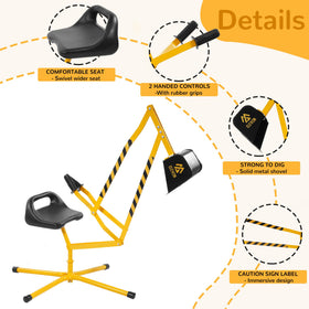 Elevon ride-on excavator with two-handed controls for easy operation