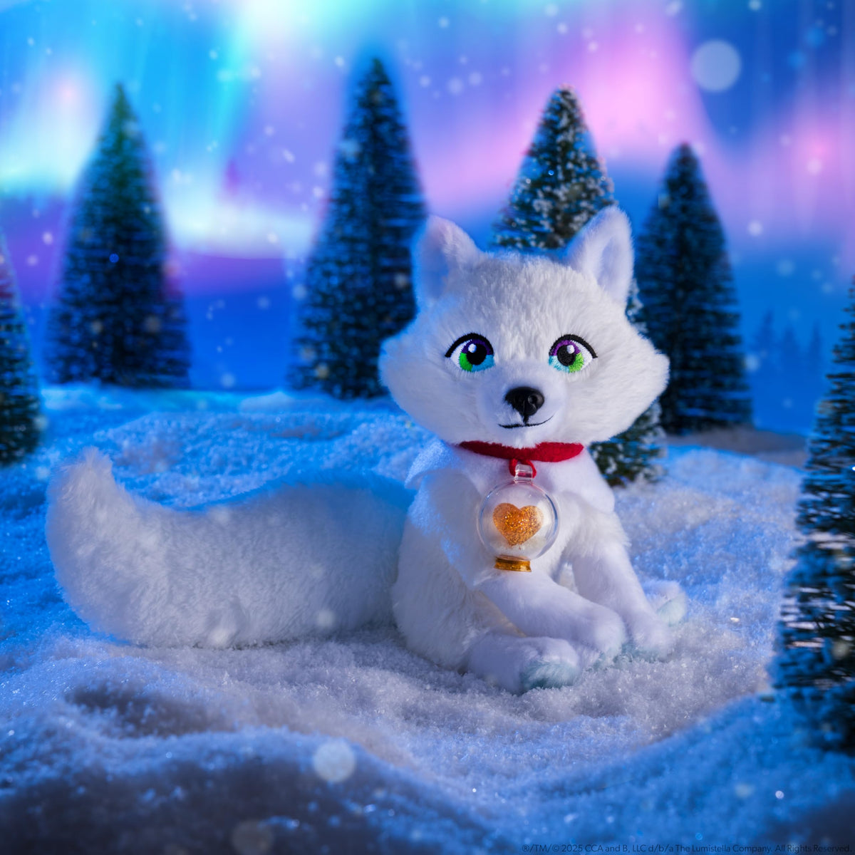 The Elf Pets Arctic Fox on a holiday display shelf sparks seasonal joy.