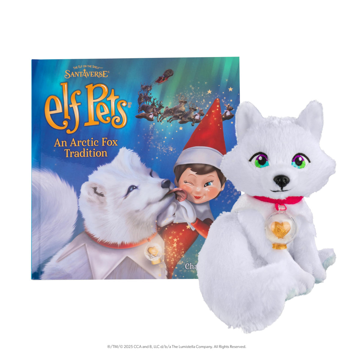 The Elf Pets Arctic Fox plush ready for cozy hugs and play.