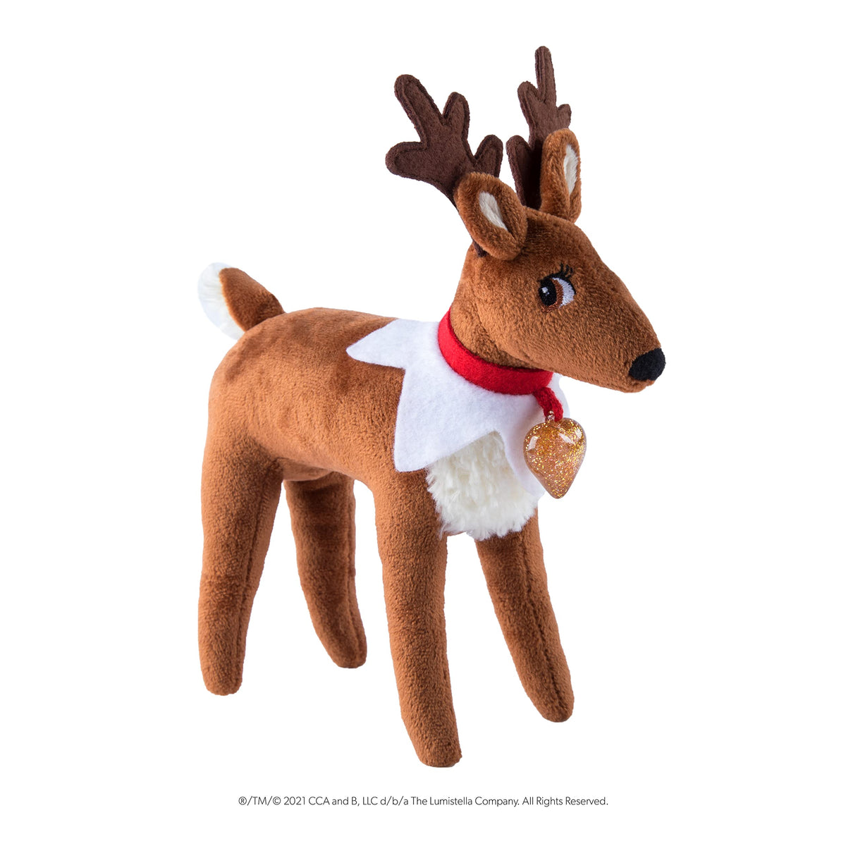 Cuddly Elf Pets Reindeer embracing pose ideal for bedtime storytelling