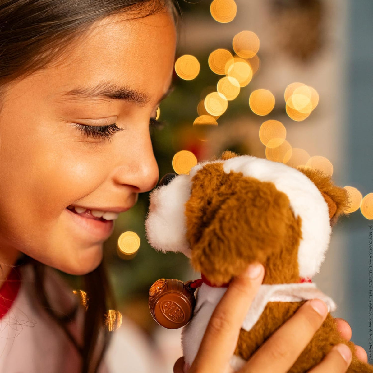 Saint Bernard with barrel-neck charm sparks imaginative play.