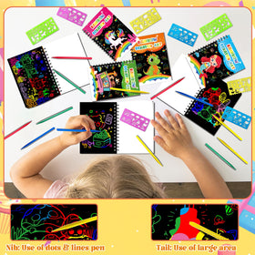 Elfew scratch art stencils set guides kids to design.