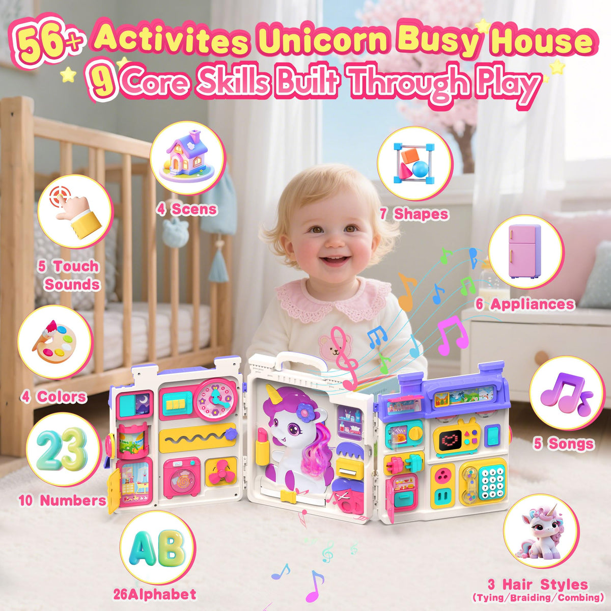 ELFJOY bilingual learning toy demonstrating English and Spanish prompts for early language exposure