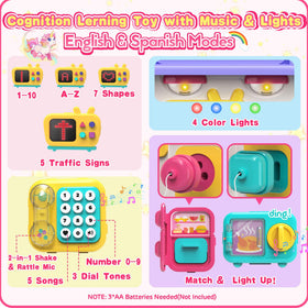 ELFJOY travel-friendly busy board with lights and sounds for on-the-go learning