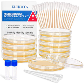Elikoya bacteria science kit with petri dishes for hands-on learning.