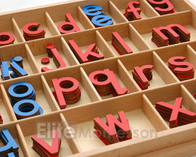Children using the box storage while learning spelling with the kit.