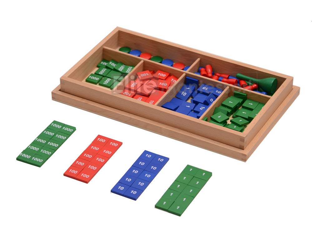 Elite Montessori Stamp Game wooden skittles and counters supporting tactile counting