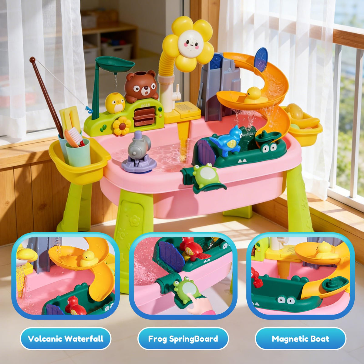 Elitevia adjustable height legs adapt to growing children for comfortable play.