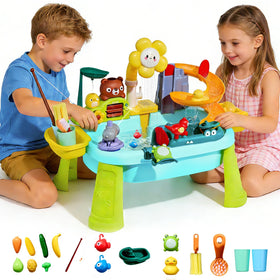 Elitevia upgraded toddler sand water table with electric pump for imaginative water play.