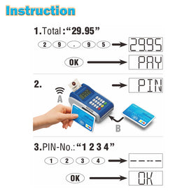 Ella Dream receipts printer simulates checkout printing for pretend purchases.