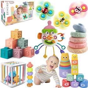 ELLECK 6-in-1 Busy Cube for babies, supporting early exploration and fine motor skills.