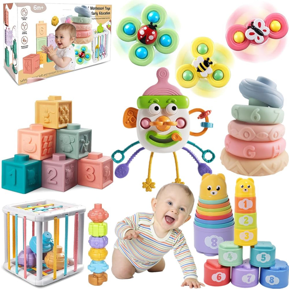 ELLECK 6-in-1 Busy Cube for babies, supporting early exploration and fine motor skills.