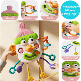 ELLECK suction spinner adhering to smooth surfaces for engaging visual play.