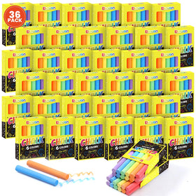 Ellinjan 432 count chalk set in 36 boxes for easy classroom distribution.