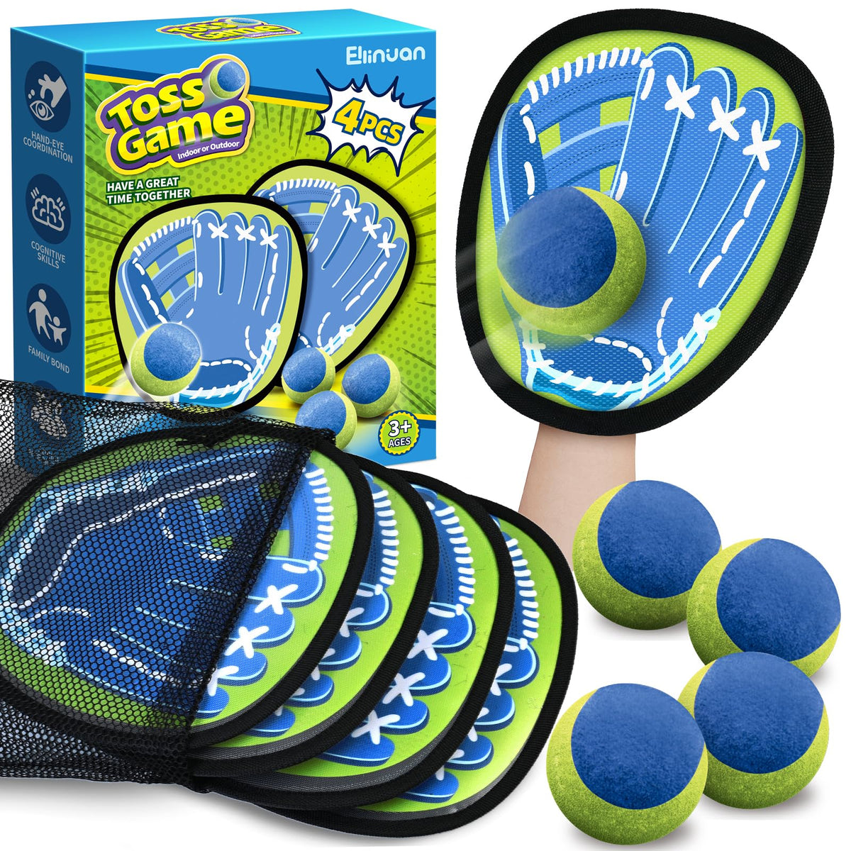 Ellinjan catch-ball paddles ready for safe family backyard play