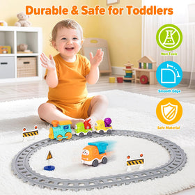 Ellinjan child exploring train fosters independent and collaborative play