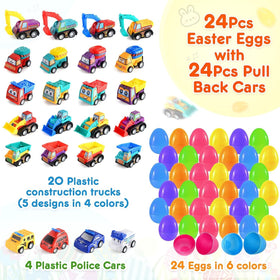 Ellinjan construction vehicle toy inside egg encourages imaginative play.