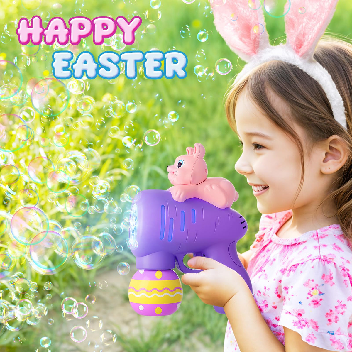 Ellinjan Easter bubble solution refill keeps outdoor play bubbling.
