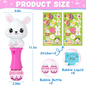 Ellinjan Easter Bunny Bubble Wand purple with color-changing LEDs for festive play.