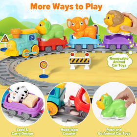 Ellinjan electric train set traffic signs help kids learn colors and basic road awareness.