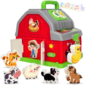 Ellinjan Montessori farm barn with light and sound for toddlers