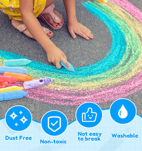 Ellinjan neon color chalks brighten playground drawings with high visibility.