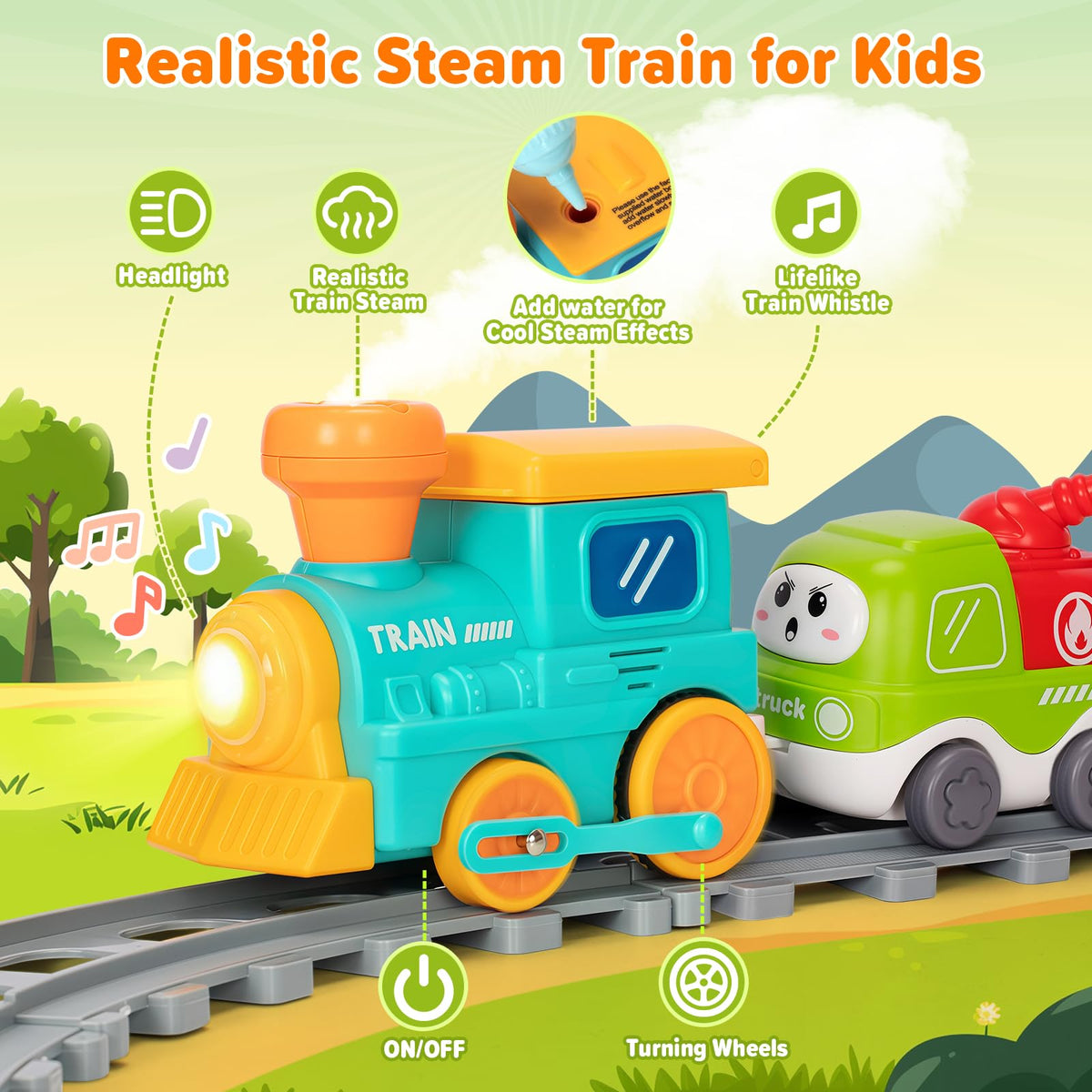 Ellinjan water injector creates safe steam during playtime