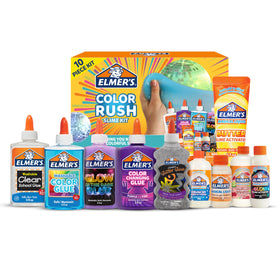 Elmer's Color Rush Slime Kit with rainbow bottles for creative play