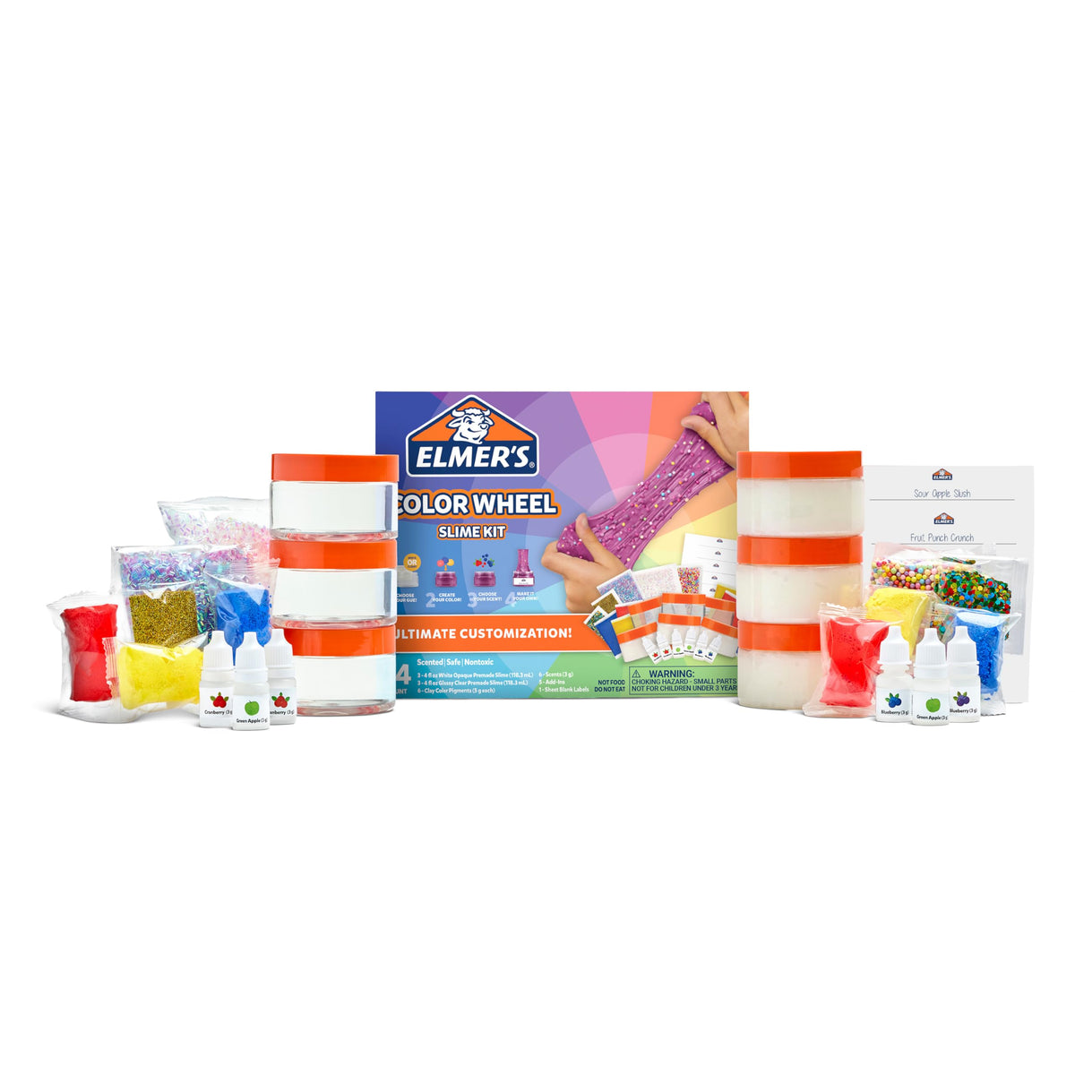 Elmer's Color Wheel Slime Kit: base slime jars for easy crafting and color testing