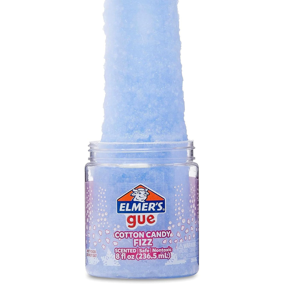Elmers Gue night-owl glow-in-the-dark slime bottle glows for nighttime play.