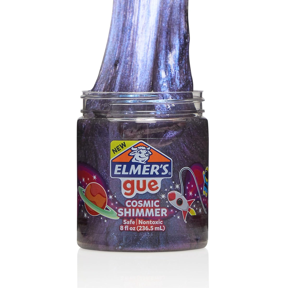 Elmer's Gue blueberry cloud slime with scent and drizzle effect for sensory fun.